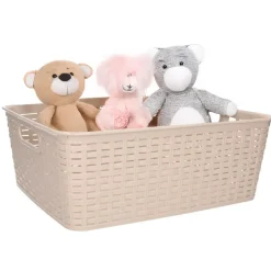 Opbergmanden-PlasticForte Opbergmand/kastmand - kunststof - beige - 12L