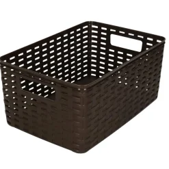 PlasticForte Opbergmand/kastmand - kunststof - donkerbruin - 10 L
