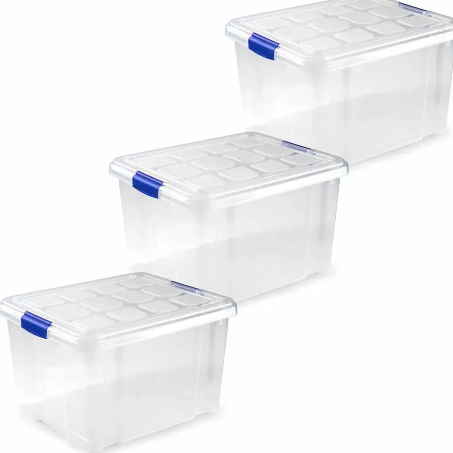 PlasticForte Opslagbakken - met deksel - 25L - 42 x 36 x 25 cm