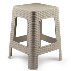 PlasticForte Rotan opstapje/krukje - kunststof - beige