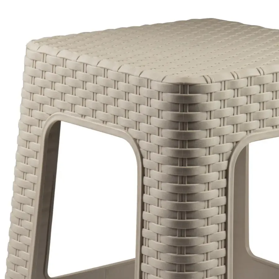 PlasticForte Rotan opstapje/krukje - kunststof - beige