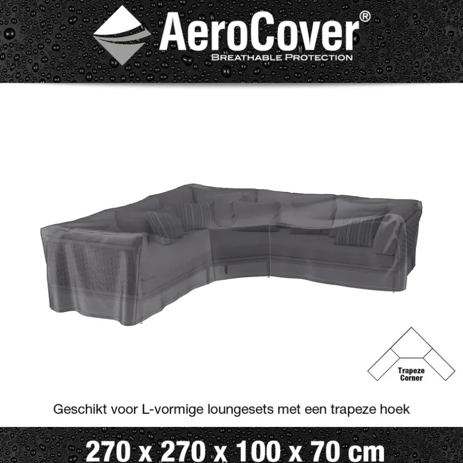 Aerocover Platinum loungesethoes 270x270 cm - L-vorm trapeze