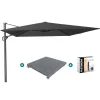 Parasols-Platinum Challenger Premium T1 4x3 m - Faded Black met voet en hoes
