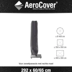 Parasols-Platinum Challenger Premium T1 4x3 m - Faded Black met voet en hoes