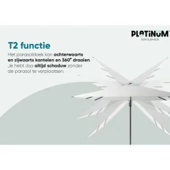Platinum Challenger T2 zweefparasol premium - 3,5x2,6 m. - Champagne