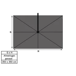 Platinum Challenger vierkante parasol T1 Premium 3,5x3,5 m - Manhattan