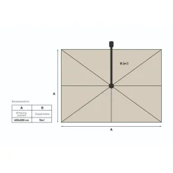 Parasols-Platinum Challenger Zweefparasol T1 Premium 4x3 m. - Champagne - Teak