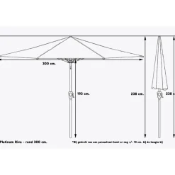 Platinum Parasol Riva Ø300 cm Ecru
