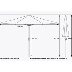 Parasols-Platinum Parasol Riva Ø350 cm Taupe