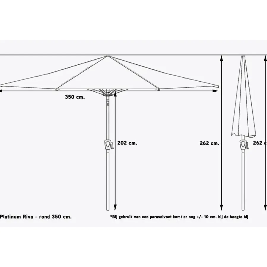 Parasols-Platinum Parasol Riva Ø350 cm Taupe