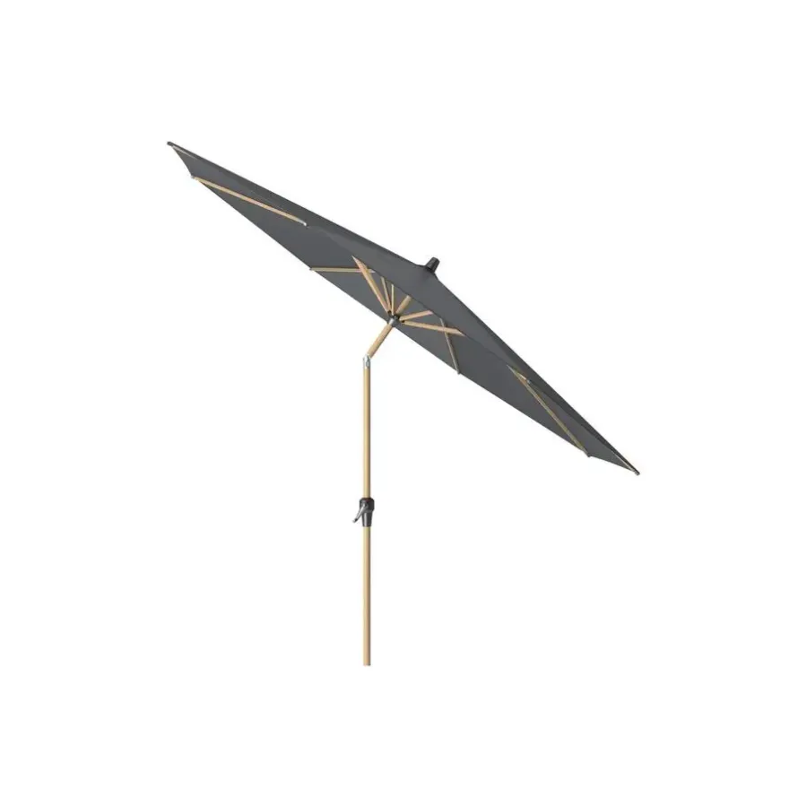 Platinum Riva stokparasol 3 m. rond - Teak Antraciet