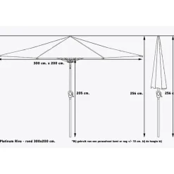 Platinum Riva stokparasol 3x2 m. - Ecru
