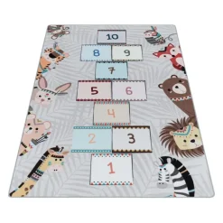Vloerkleden Kinderkamer-Muratap Play Hinkel Speeltapijt - 140x200 cm - Grijs - Vloerkleed Kinderkamer
