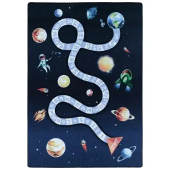 Vloerkleden Kinderkamer-Muratap Play Speeltapijt Ruimte - 100x150 cm - Blauw - Vloerkleed Kinderkamer