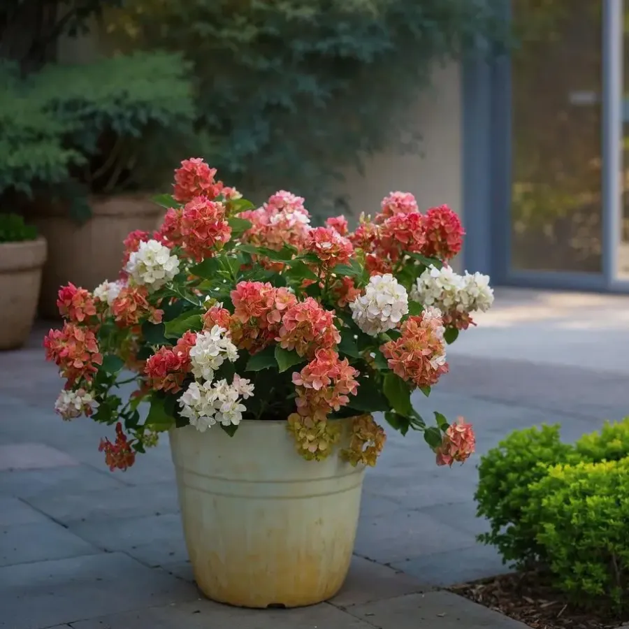Planten|Tuinplanten-Plant in a Box Pluimhortensia - Hydrangea paniculata 'Wim's Red' - Hoogte 25-40cm - ⌀19cm