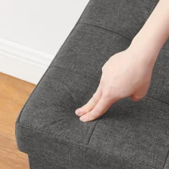 Poefen-Merkloos Poef - opvouwbaar - zonder poten - stof - 38 cm - donkergrijs
