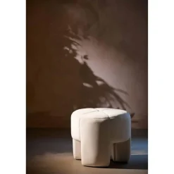 Light & Living Poef Batoemi - Wit - Ø51x45cm