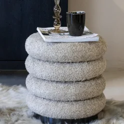 Poefen-Giga Meubel Poef Bouclé - Taupe - Poef Matthijs