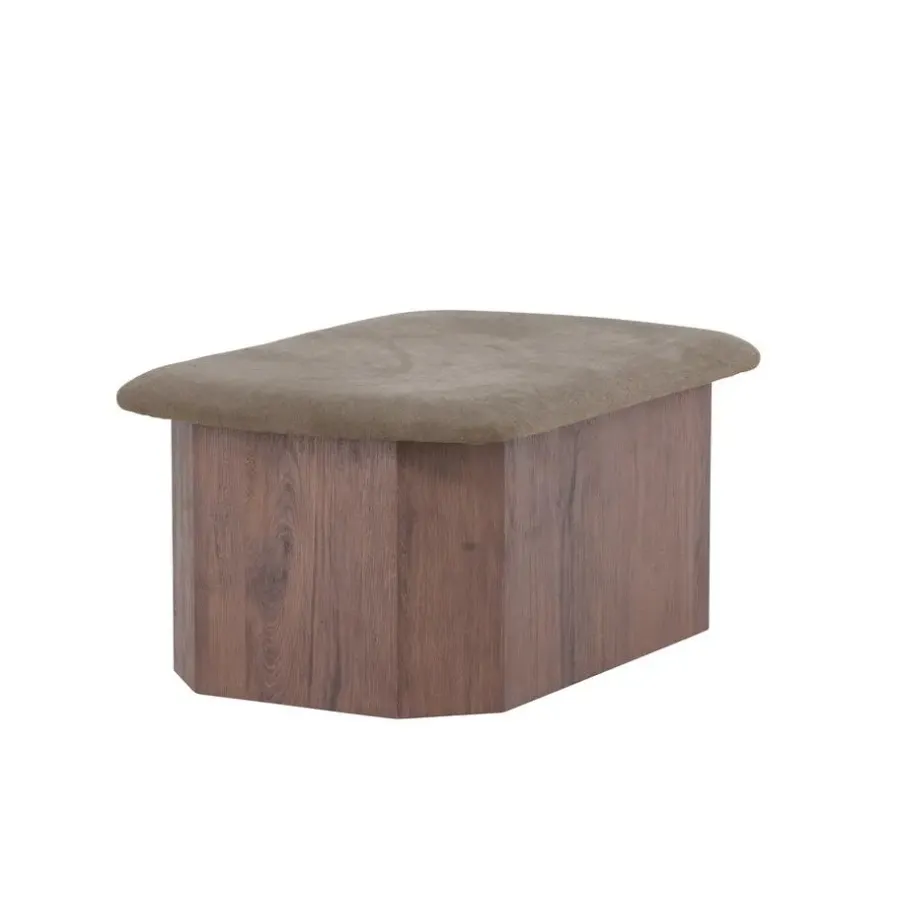 Poefen-Fjôrd Poef Bruin Stof - 59x88x42cm - Todd