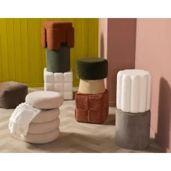 Poefen-Leen Bakker Poef Daroca - beige - 50xØ45 cm