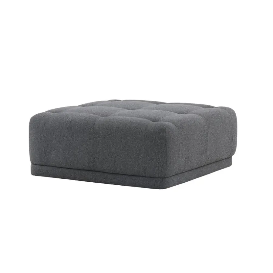 Fjôrd Poef Donkergrijs Stof - 100x100x40cm - Turin