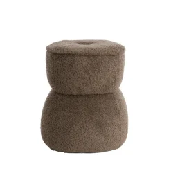 Light & Living Poef Leyla - Bruin - Ø40cm