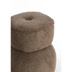 Light & Living Poef Leyla - Bruin - Ø40cm
