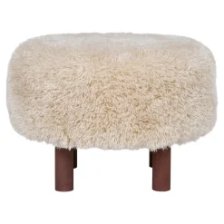 House Nordic Poef Lichtbruin Stof - Zithoogte 33cm - Ø50x33cm - Inverness