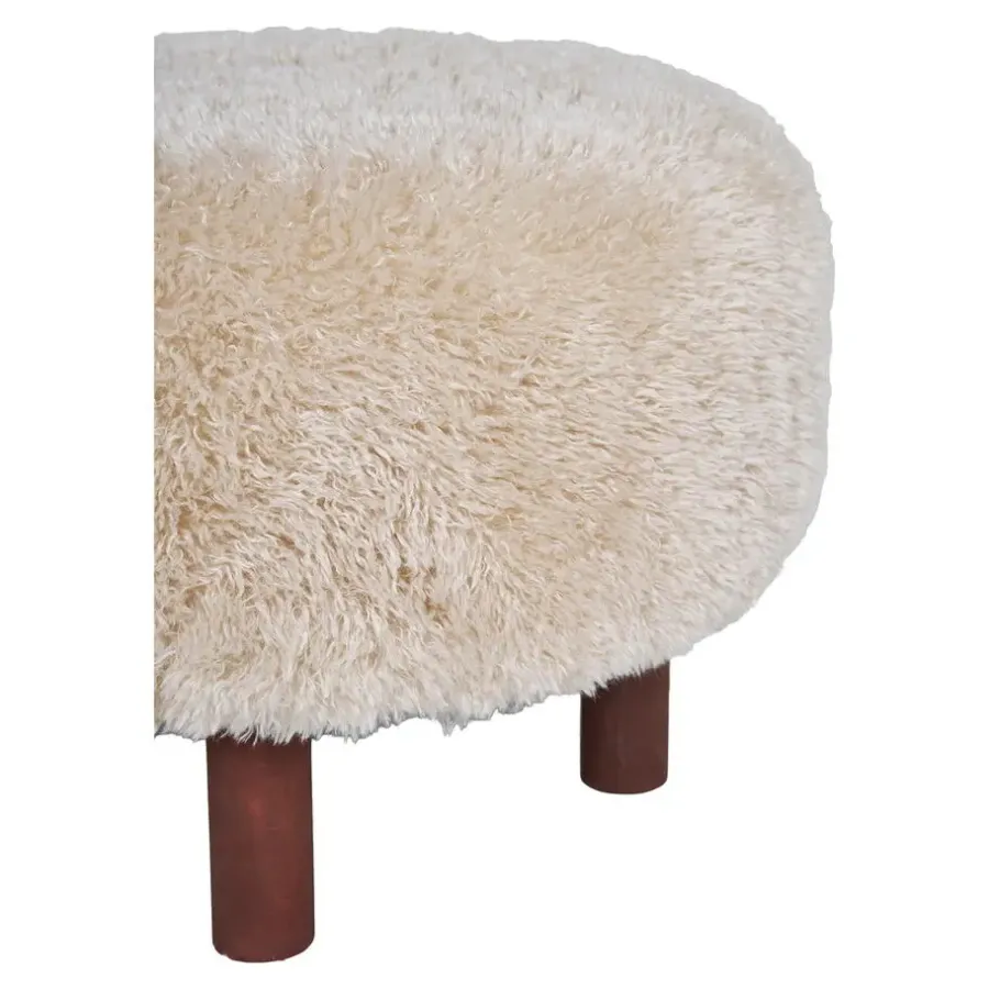 House Nordic Poef Lichtbruin Stof - Zithoogte 33cm - Ø50x33cm - Inverness