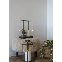 House Nordic Poef Lichtbruin Stof - Zithoogte 33cm - Ø50x33cm - Inverness