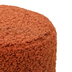 Nordlys Poef met terracotta krullen en houten basis