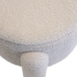 Poefen-Giga Meubel Poef Taupe Bouclé - 44x44x42cm - Yara