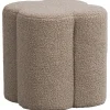 Leen Bakker Poef Valencia - taupe - 38xØ35 cm