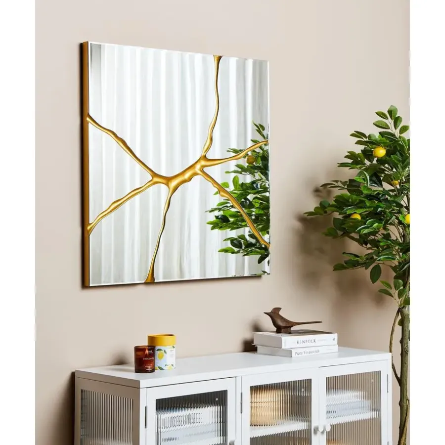 Beliani POIVRES - Wandspiegel - Goud - 80 x 80 cm - Glas