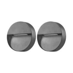 Buitenverlichting-Beliani POMPTON - Wandlamp set van 2 - Zwart - Aluminium