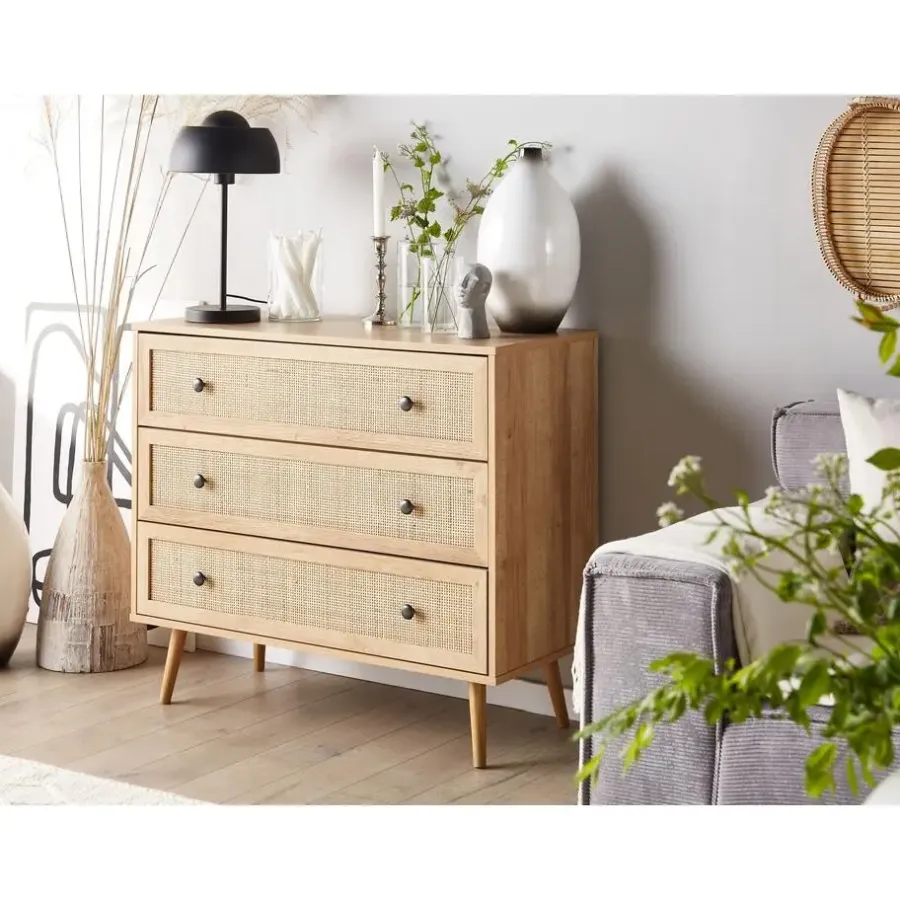 Beliani PONCA - Commode - Lichte houtkleur - Vezelplaat