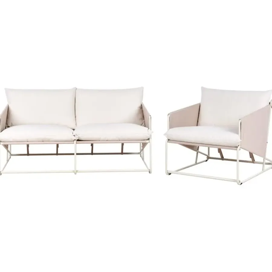 Loungesets-Leen Bakker PONTE - Loungeset 3-zits - Taupe - Staal