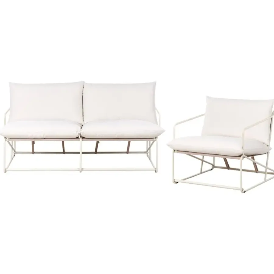Loungesets-Leen Bakker PONTE - Loungeset 3-zits - Taupe - Staal