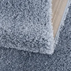 Vloerkleden|Hoogpolige Vloerkleden-Muratap Porto Soft Fluffy Vloerkleed Hoogpolig Effen Blauw - 140X200 CM