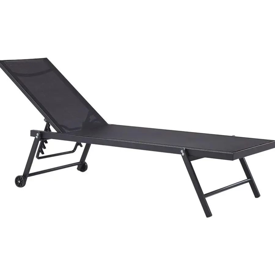 Ligbedden-Beliani PORTOFINO - Strandstoel - Zwart - Aluminium