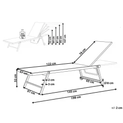 Ligbedden-Beliani PORTOFINO - Strandstoel - Zwart - Aluminium