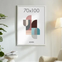 Fotolijsten-Merkloos Poster Lijst - grote Kader - 70 x 100 cm - MDF Hout - witte Rand