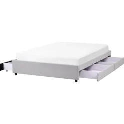 Twijfelaars-Beliani PRADES - Bed met opbergruimte - Lichtgrijs - 140 x 200 cm - Polyester
