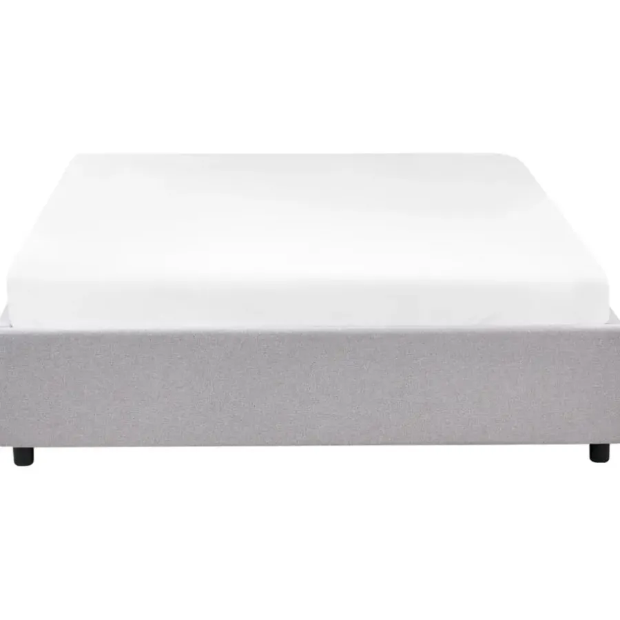 Twijfelaars-Beliani PRADES - Bed met opbergruimte - Lichtgrijs - 140 x 200 cm - Polyester