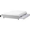 Beliani PRADES - Bed met opbergruimte - Lichtgrijs - 160 x 200 cm - Polyester