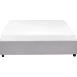 Beliani PRADES - Bed met opbergruimte - Lichtgrijs - 160 x 200 cm - Polyester