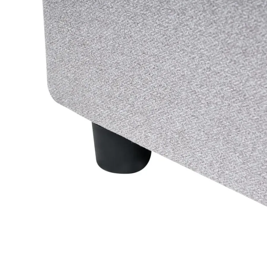Beliani PRADES - Bed met opbergruimte - Lichtgrijs - 160 x 200 cm - Polyester