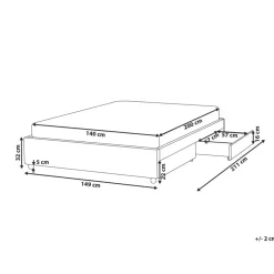Beliani PRADES - Bed met opbergruimte - Lichtbeige - 140 x 200 cm - Polyester