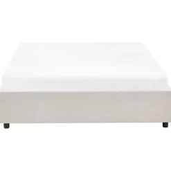 Beliani PRADES - Bed met opbergruimte - Lichtbeige - 140 x 200 cm - Polyester