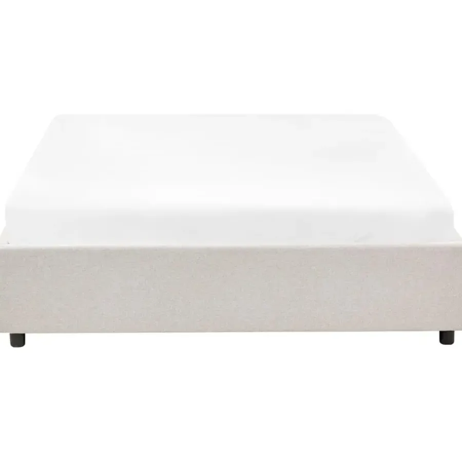 Beliani PRADES - Bed met opbergruimte - Lichtbeige - 140 x 200 cm - Polyester
